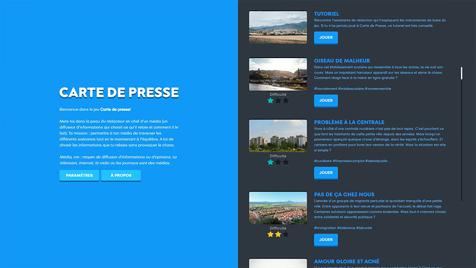 Carte de Presse - Serious Game